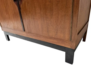 Art Deco Modernist Sideboard or credenza with Black Lacquered Top, 1930s